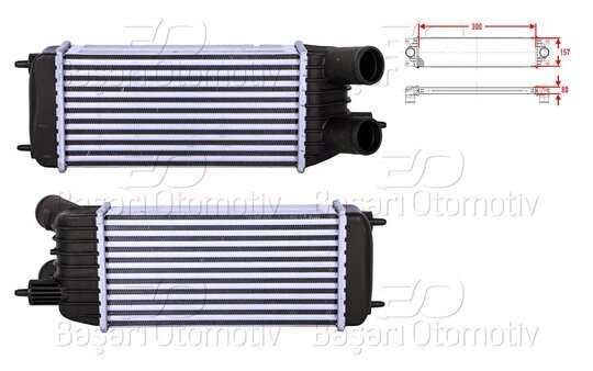 TURBO RADYATORU (INTERCOOLER) 300X157X80