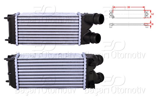 TURBO RADYATORU (INTERCOOLER) 300X142X80
