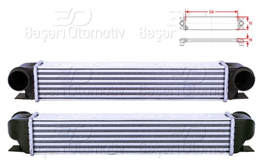 TURBO RADYATORU (INTERCOOLER) 540X92X90