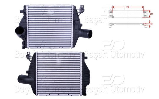TURBO RADYATORU (INTERCOOLER) 290X277X50