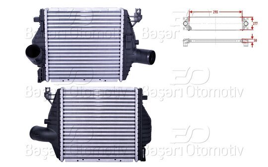 TURBO RADYATORU (INTERCOOLER) 290X277X50