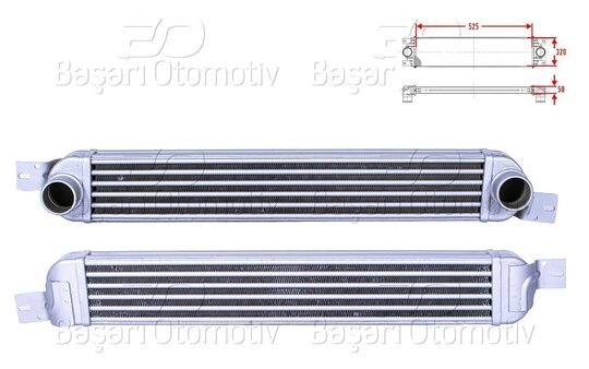 TURBO RADYATORU (INTERCOOLER) 525X320X50
