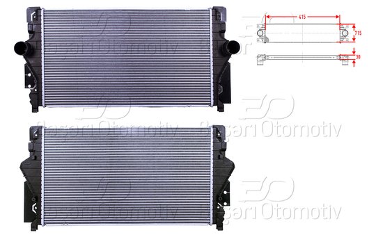 TURBO RADYATORU (INTERCOOLER) 415X715X30