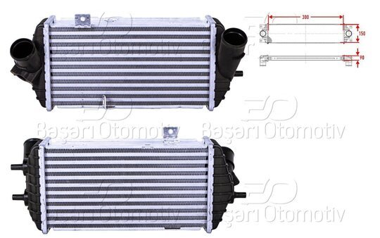 TURBO RADYATORU (INTERCOOLER) 300X150X90