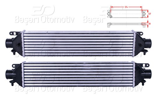 TURBO RADYATORU (INTERCOOLER) 574X127X50